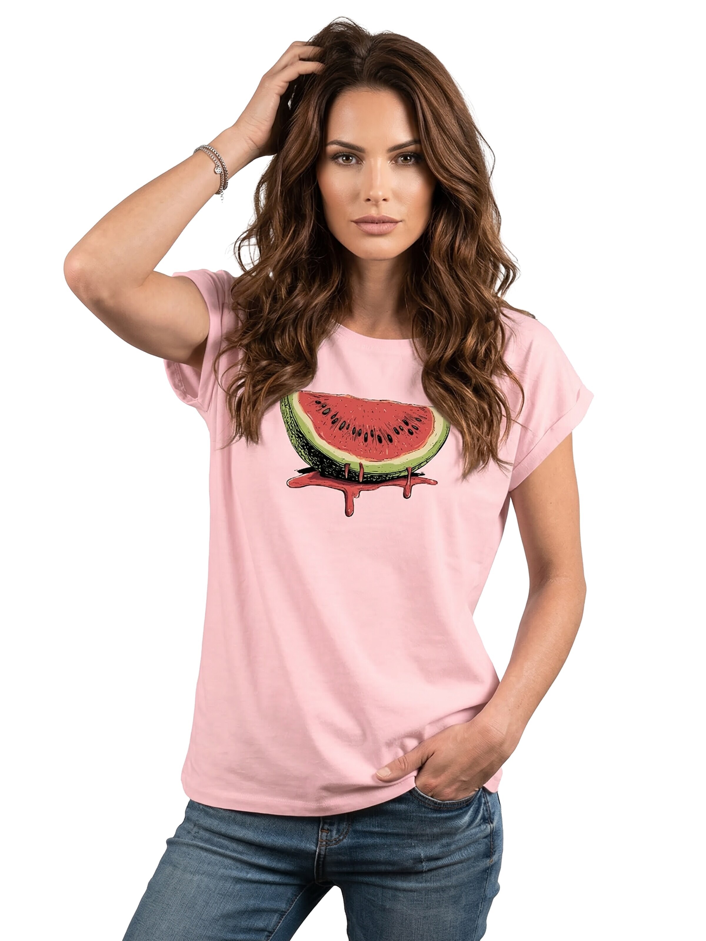 MAKAYA Shirt 'Watermelon' in Pink: front