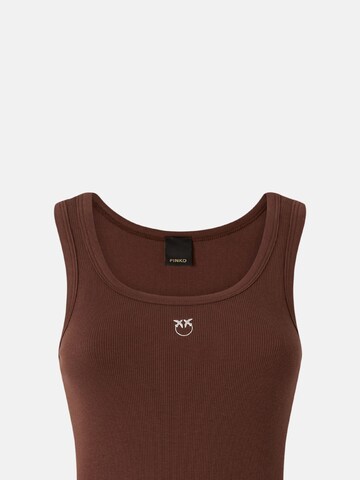 Haut 'PINKO CALCOLATORE CANOTTIERA COSTINA COTONE LOGO METAL canotta' PINKO en marron