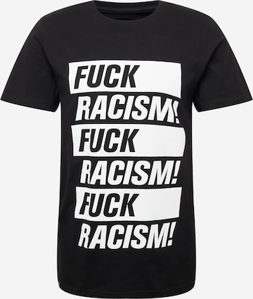 DEDICATED. Shirt 'Stockholm Fuck Racism' in Black: front