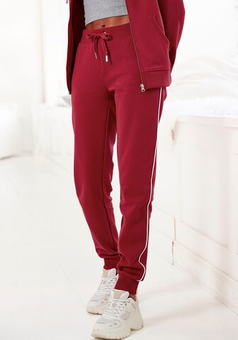 KangaROOS Tapered Pajama Pants in Red: front