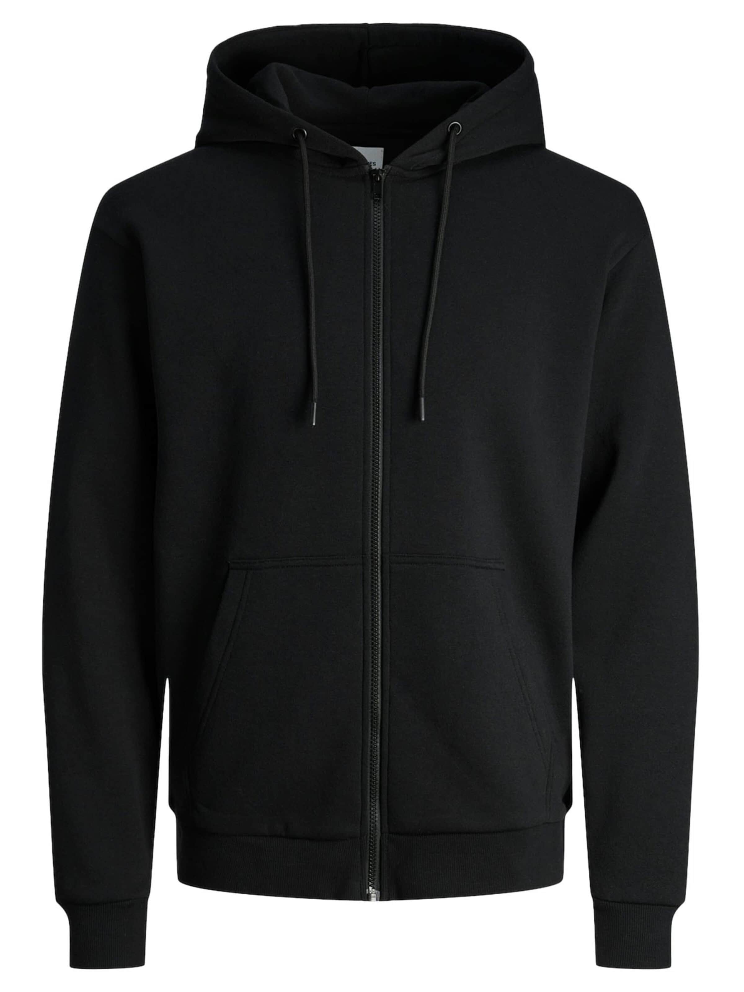 JACK & JONES Sweatjacke 'Bradley'‌‌‌‌‌‌‌‌ in Schwarz: Vorderseite
