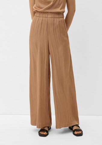 s.Oliver BLACK LABEL Wide leg Broek in Bruin: voorkant