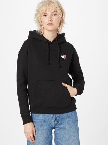 Tommy Jeans Sweatshirt in Black: front