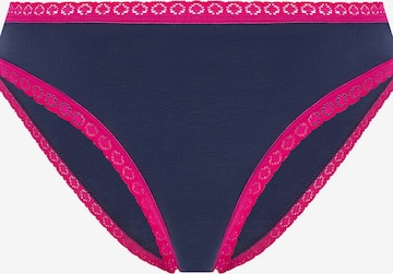Albero Natur Slip 'Damen Bio Baumwoll Slip mit Spitze' in Blau: Vorderseite