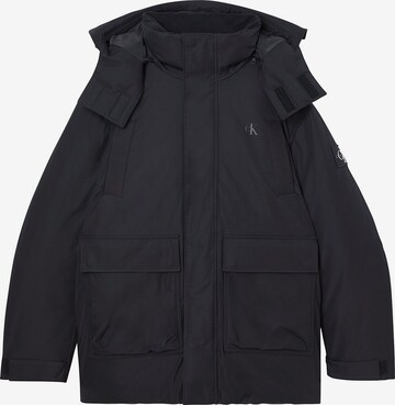 Parka mi-saison Calvin Klein Jeans en noir : devant