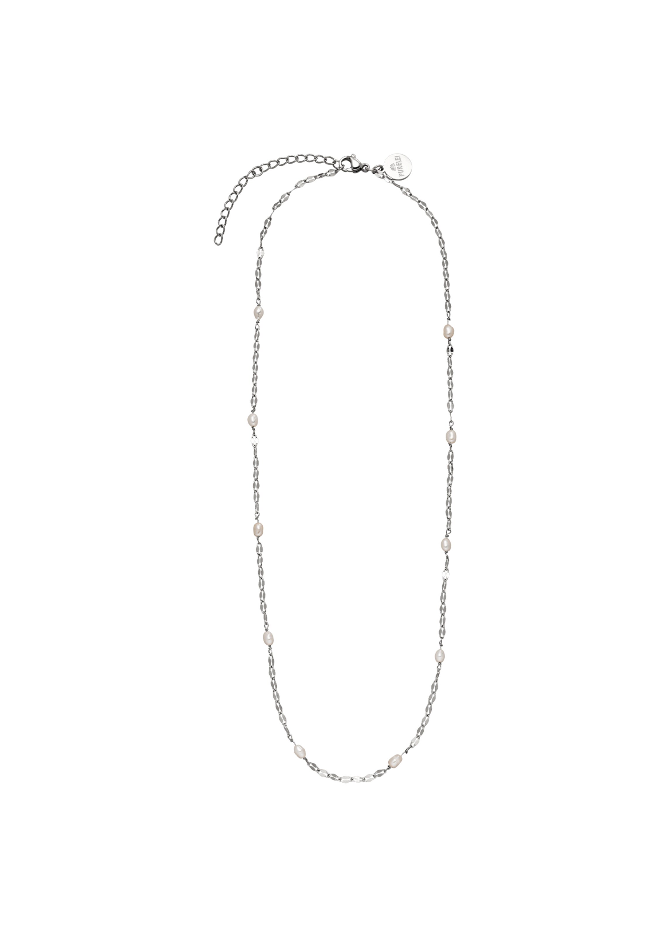PURELEI Ketting 'Delicate Pearl' in de kleur Zilver, Productweergave