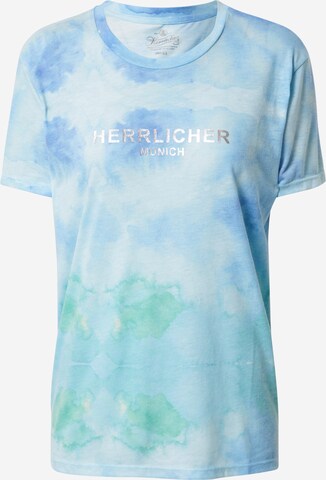 T-shirt Herrlicher en bleu : devant