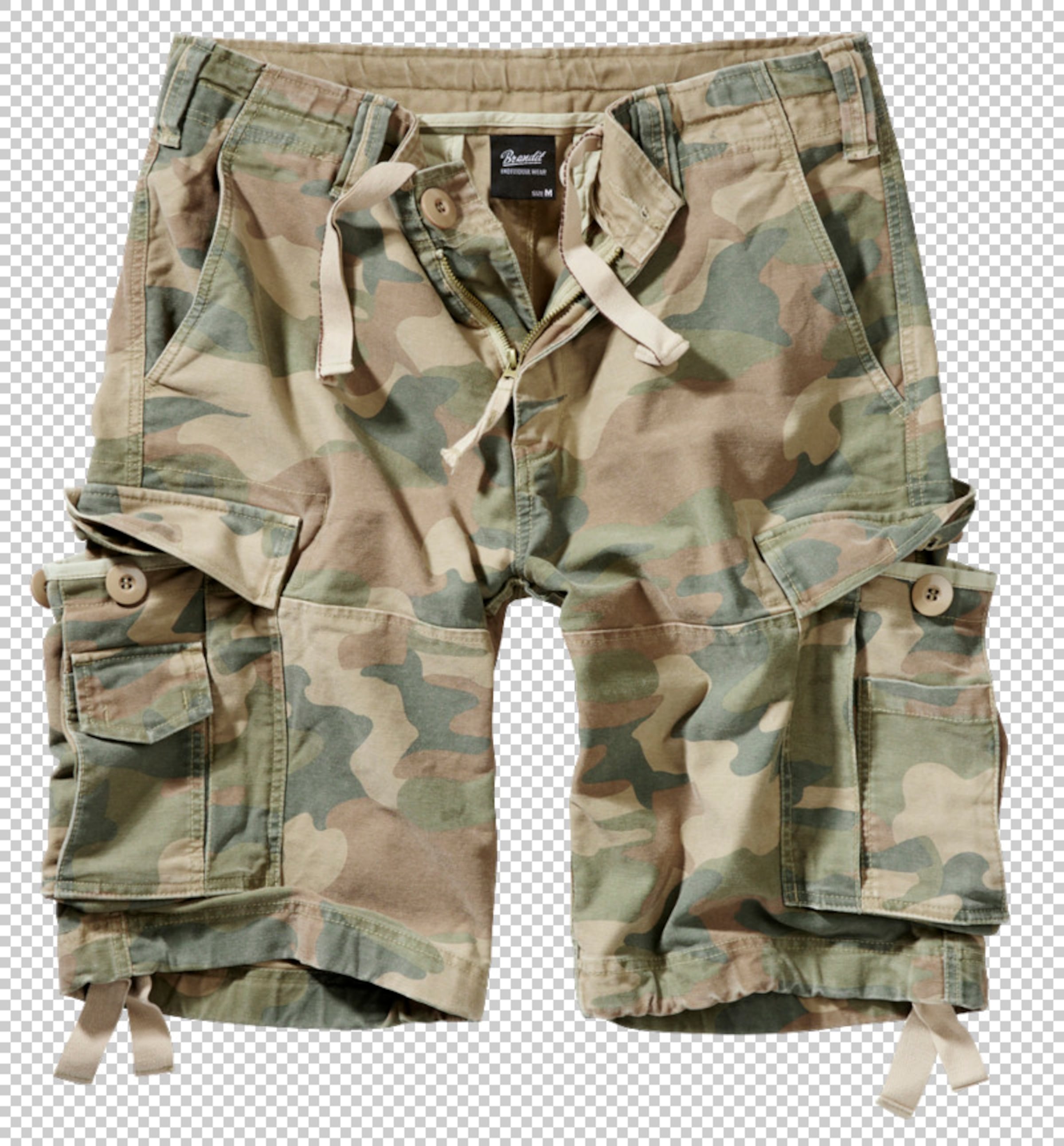 Brandit Cargoshorts in Grün: Vorderseite