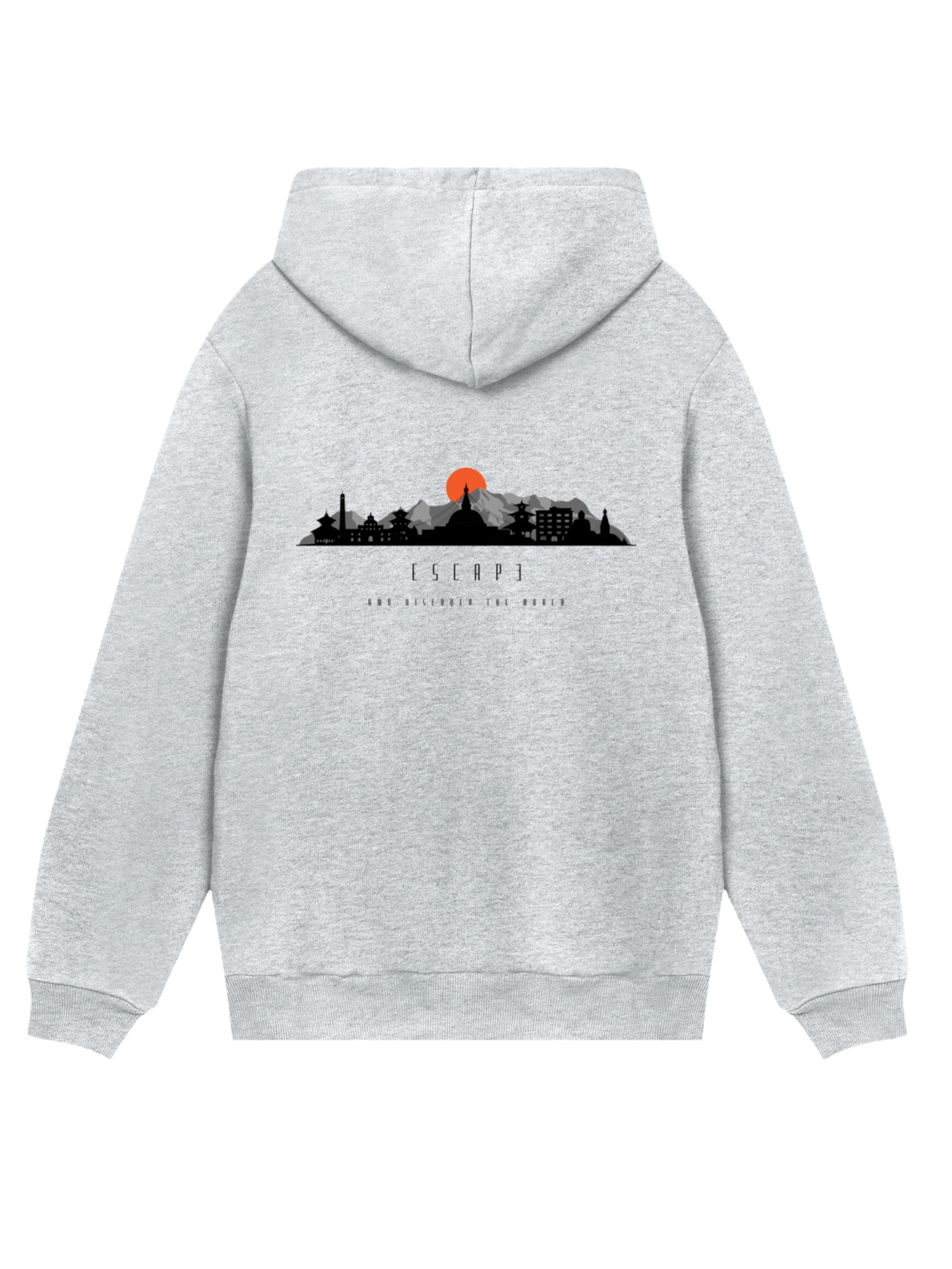 F4NT4STIC Sweater 'Escape Discover the World Asian Town' in Grey: front