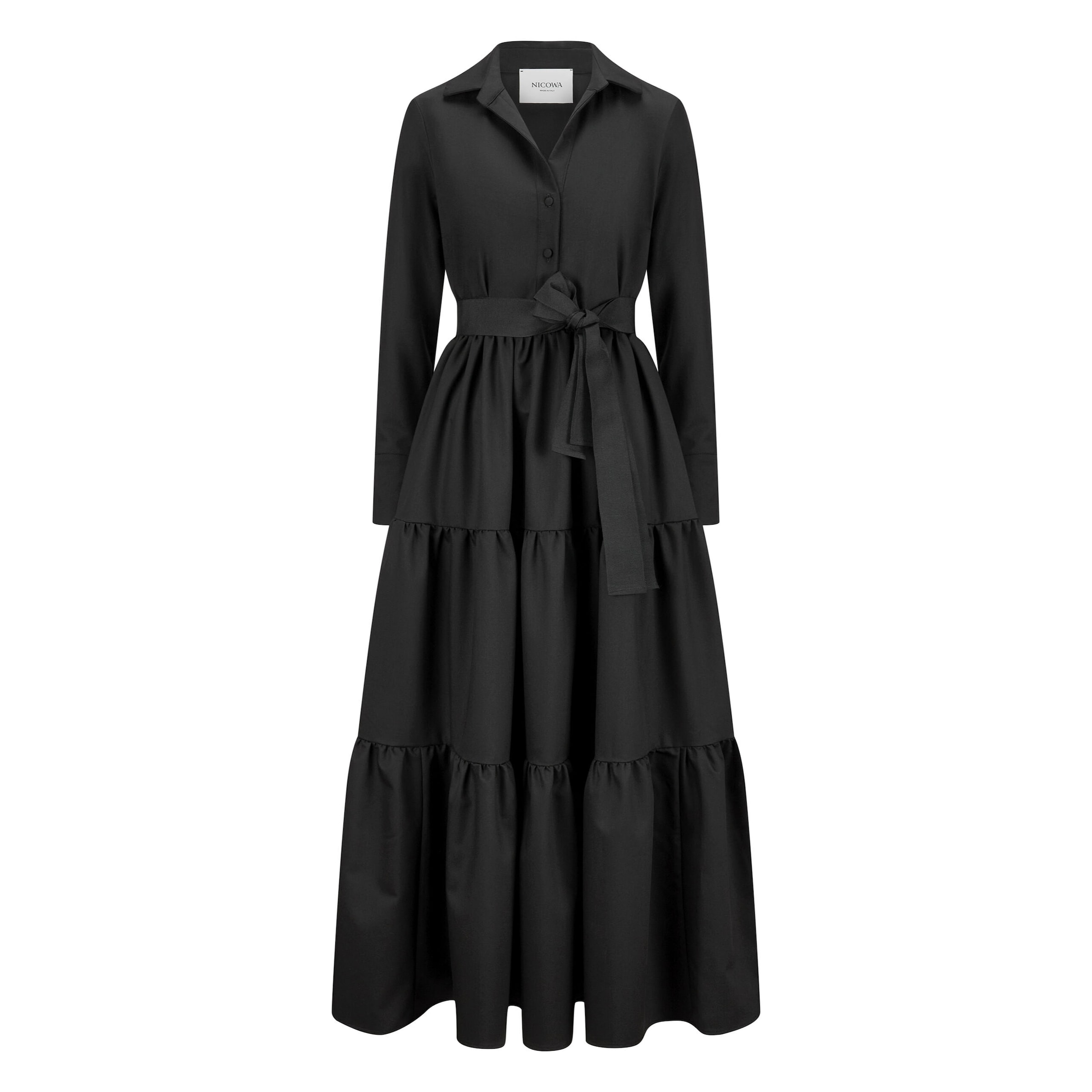 Robe-chemise Nicowa en noir : devant