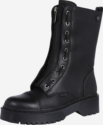 Xti Lace-Up Ankle Boots in Black: front