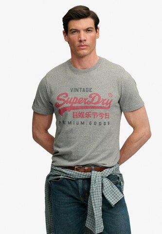Superdry & Co Μπλουζάκι 'HERITAGE' σε γκρι: μπροστά