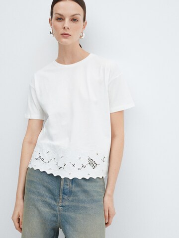 MANGO Shirt 'DAHLIA' in Wit: voorkant