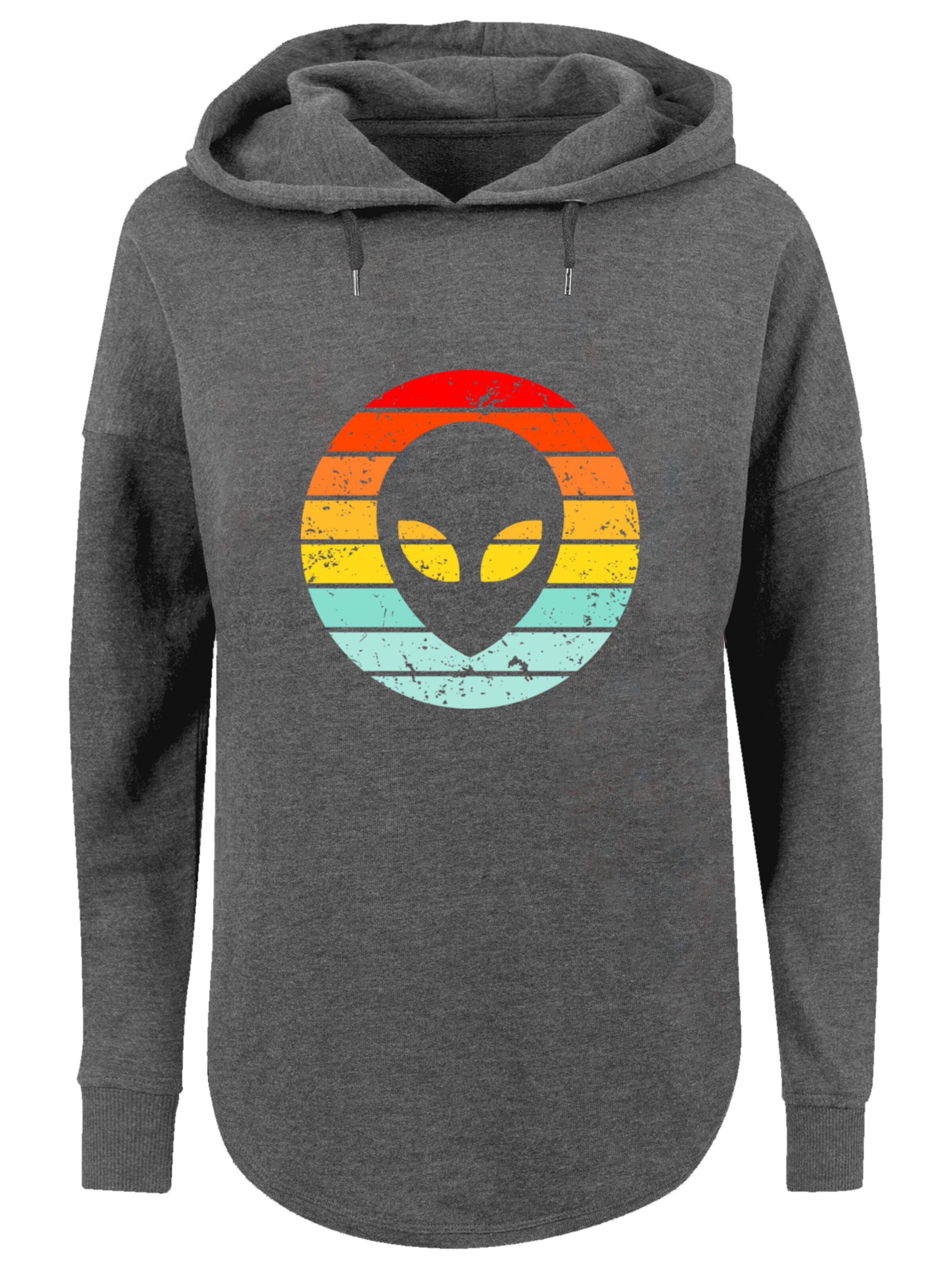 Sweat-shirt 'Alien Retro Sonnenuntergang' F4NT4STIC en gris : devant