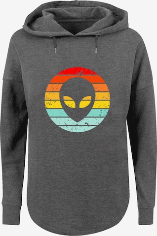 F4NT4STIC Sweatshirt 'Alien Retro Sonnenuntergang' in Grau: Vorderseite
