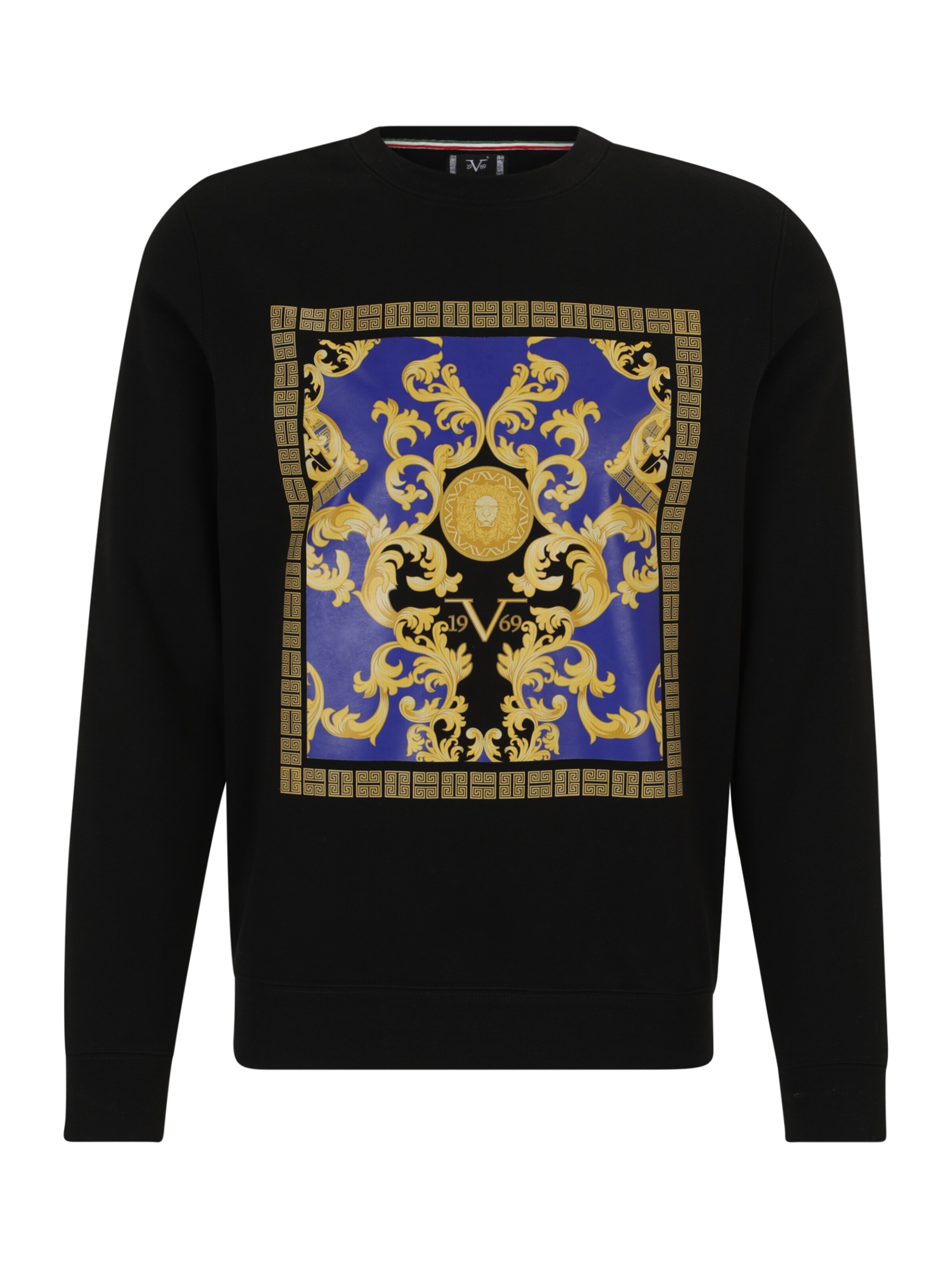 19V69 ITALIA Sweatshirt 'Nico Golden' in Blue / Yellow gold / Black / White, Item view