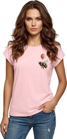 MAKAYA Shirt 'Flughilfe' in Pink: front
