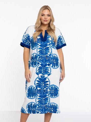 Yoek Dress 'Print' in Blue: front