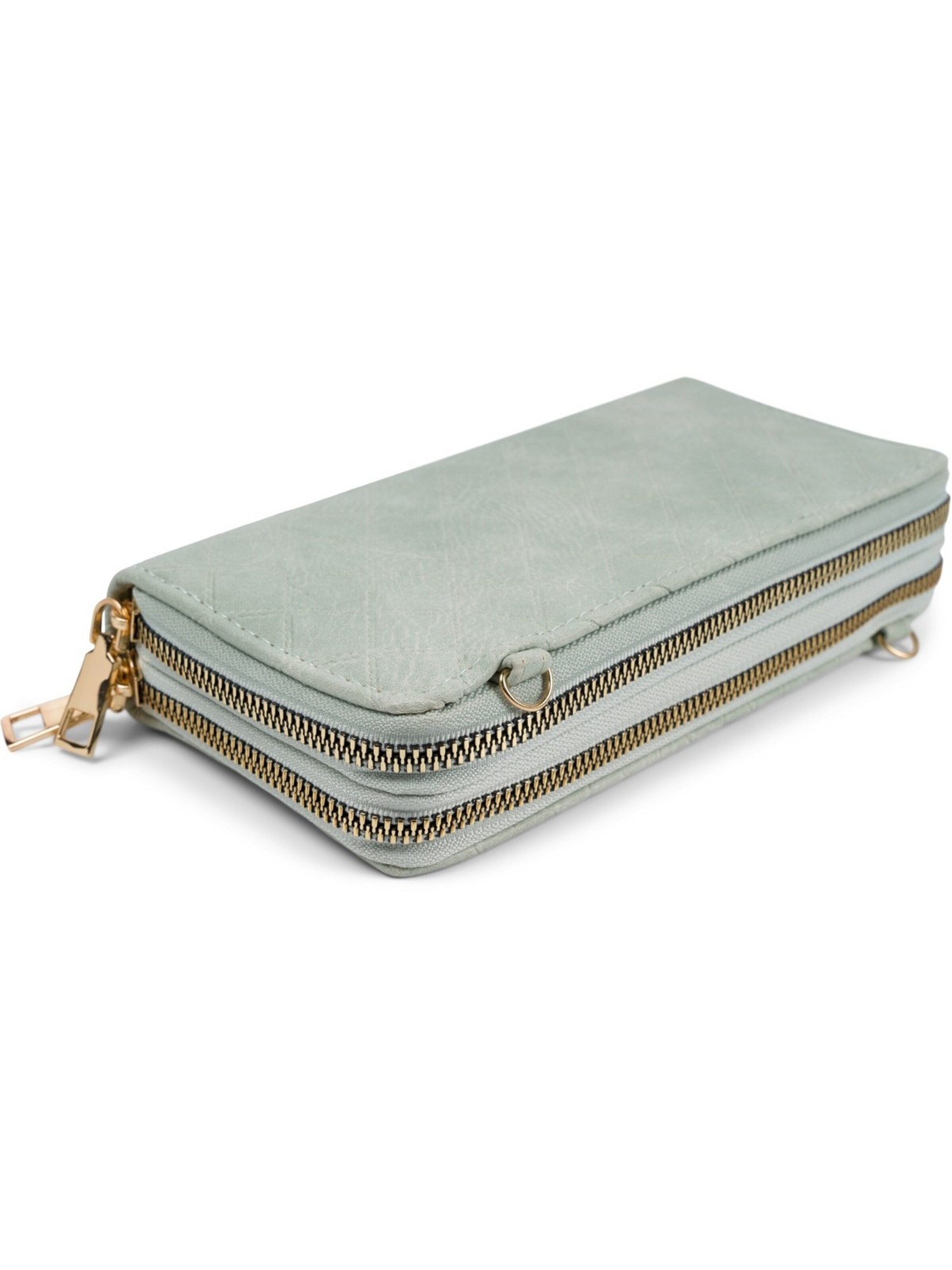 styleBREAKER Crossbody bag '2 in 1 Umhängetasche - Geldbörse Rauten' in Green