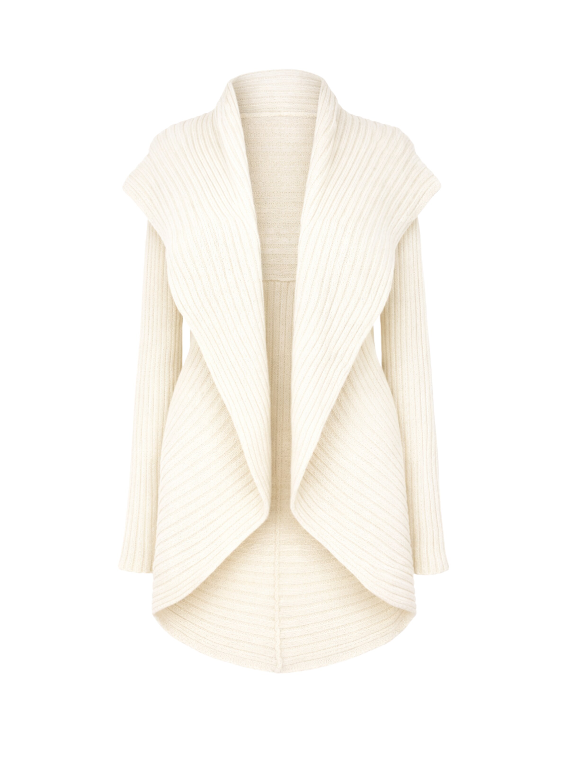 Süel knitwear - Cárdigan 'Round ribbed' en beige: frente