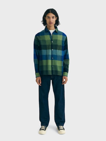 Thinking MU Regular fit Button Up Shirt 'Theo' in Green