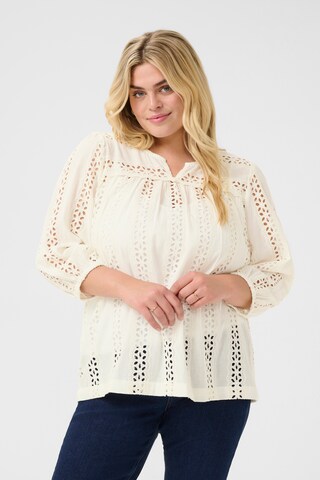 KAFFE CURVE Blouse 'Randi' in Beige: voorkant