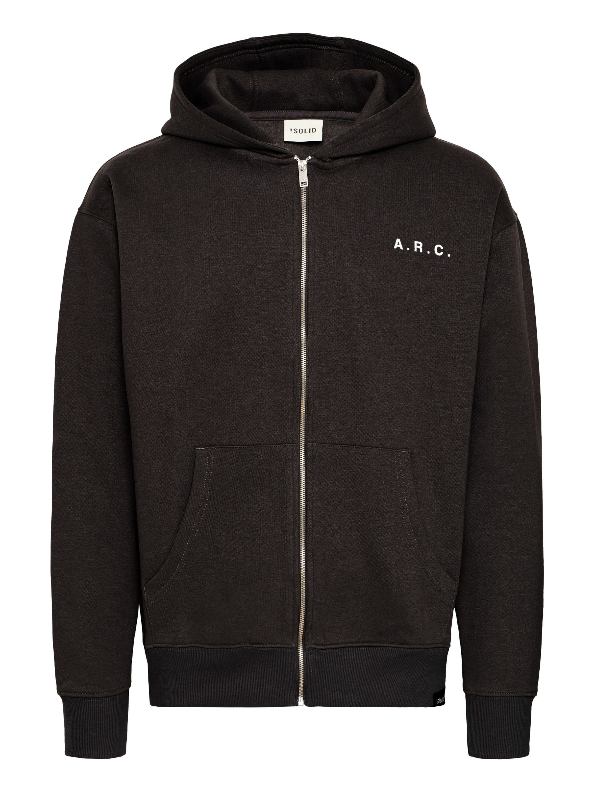 Giacca di felpa 'Henne' di !Solid in nero: frontale