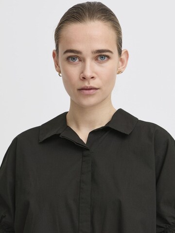 ICHI Bluse mit Puffärmeln in Schwarz