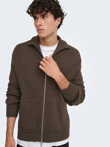 Vestes en maille 'ONSSTAY' Only & Sons en marron