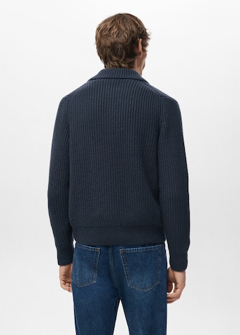 MANGO MAN Knit Cardigan in Blue