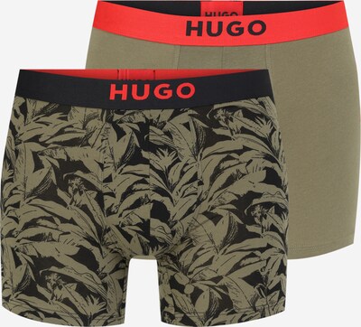 HUGO Boxers en kaki / orange fluo / noir, Vue avec produit