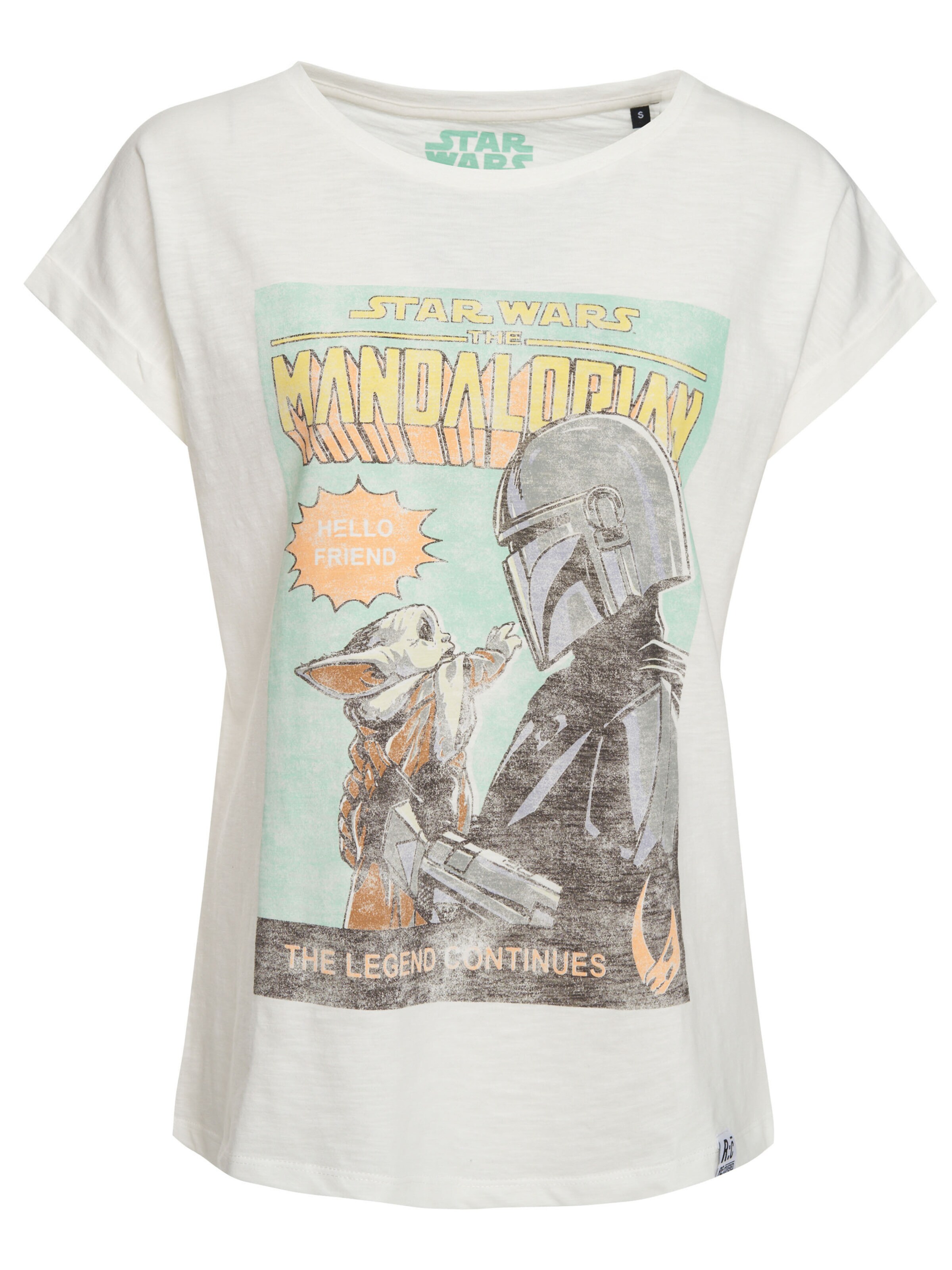 Recovered T-Shirt 'Star Wars The Mandalorian' in ecru, Produktansicht