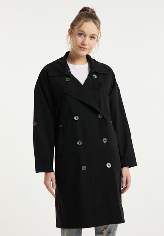 DreiMaster Vintage Between-Seasons Coat in Black: front
