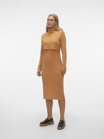 MAMALICIOUS Knit dress 'SUNIVA' in Brown