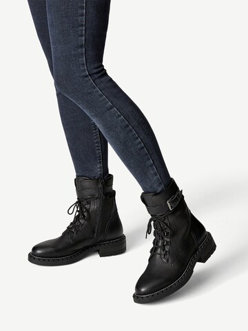 TAMARIS Lace-Up Ankle Boots in Black: front