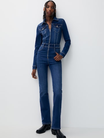 Pull&Bear Jumpsuit in Blauw: voorkant