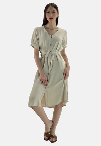 Robe-chemise Elara en marron : devant