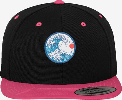 F4NT4STIC Snapback 2-Tone 'Kanagawa' in blau / neonpink / schwarz / weiß, Produktansicht