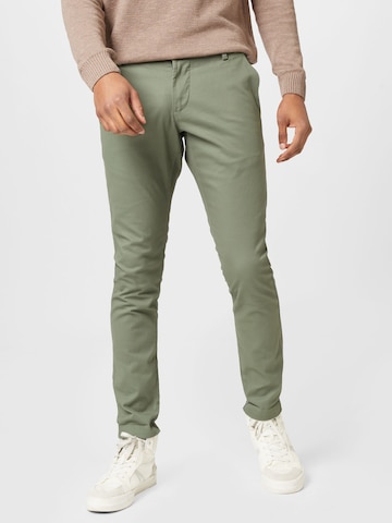 Coupe slim Pantalon 'Andrik' Bruun & Stengade en vert : devant