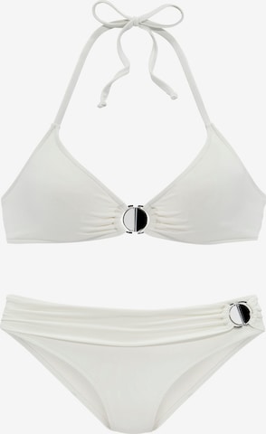 JETTE Triangle Bikini in White: front