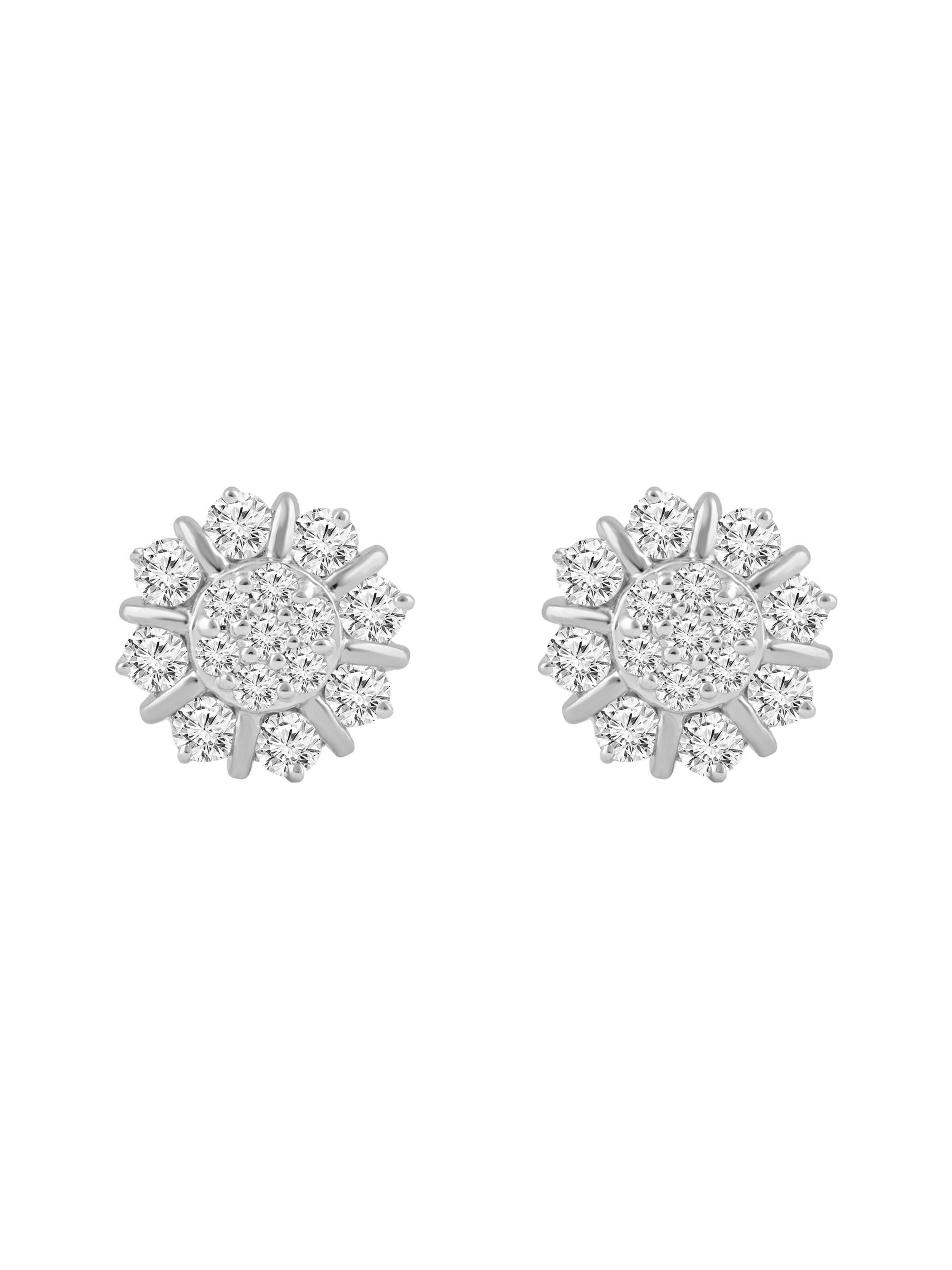 Diamant Exquis Earrings in Silver: front