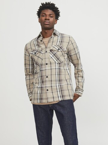 Fit confort Chemise 'Roy' JACK & JONES en beige : devant