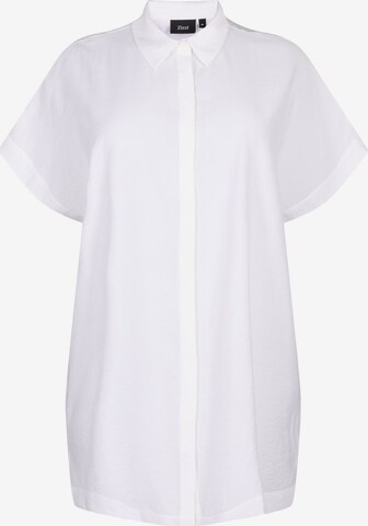 Robe-chemise 'LARU' Zizzi en blanc : devant