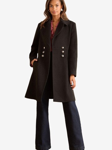 love & roses Between-Seasons Coat in Black: front
