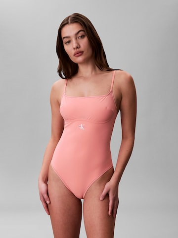 Bustier Maillot de bain 'CK Monogram' Calvin Klein Swimwear en rose : devant