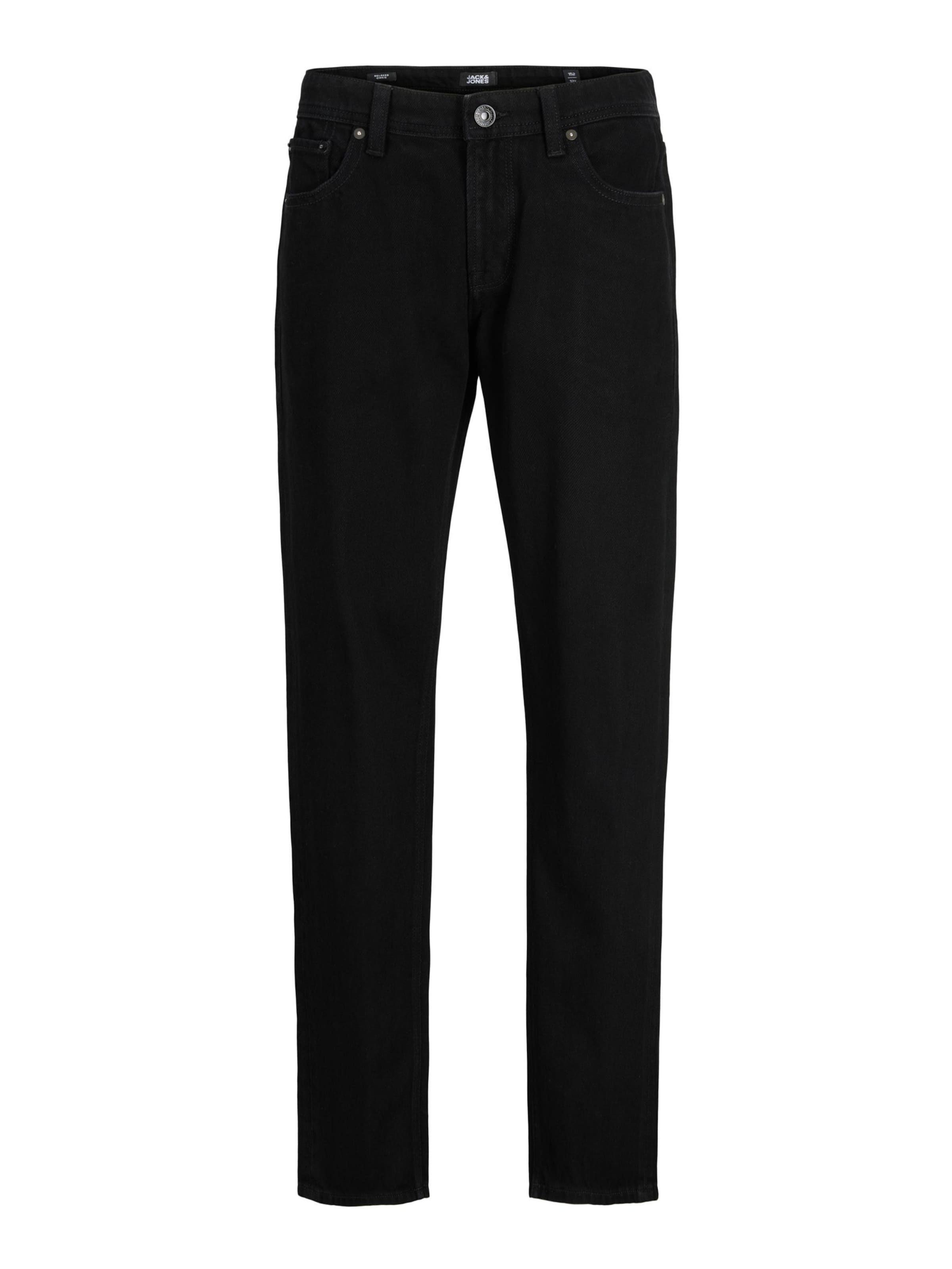 Coupe slim Jean 'JJIChris JJOriginal' Jack & Jones Junior en noir : devant