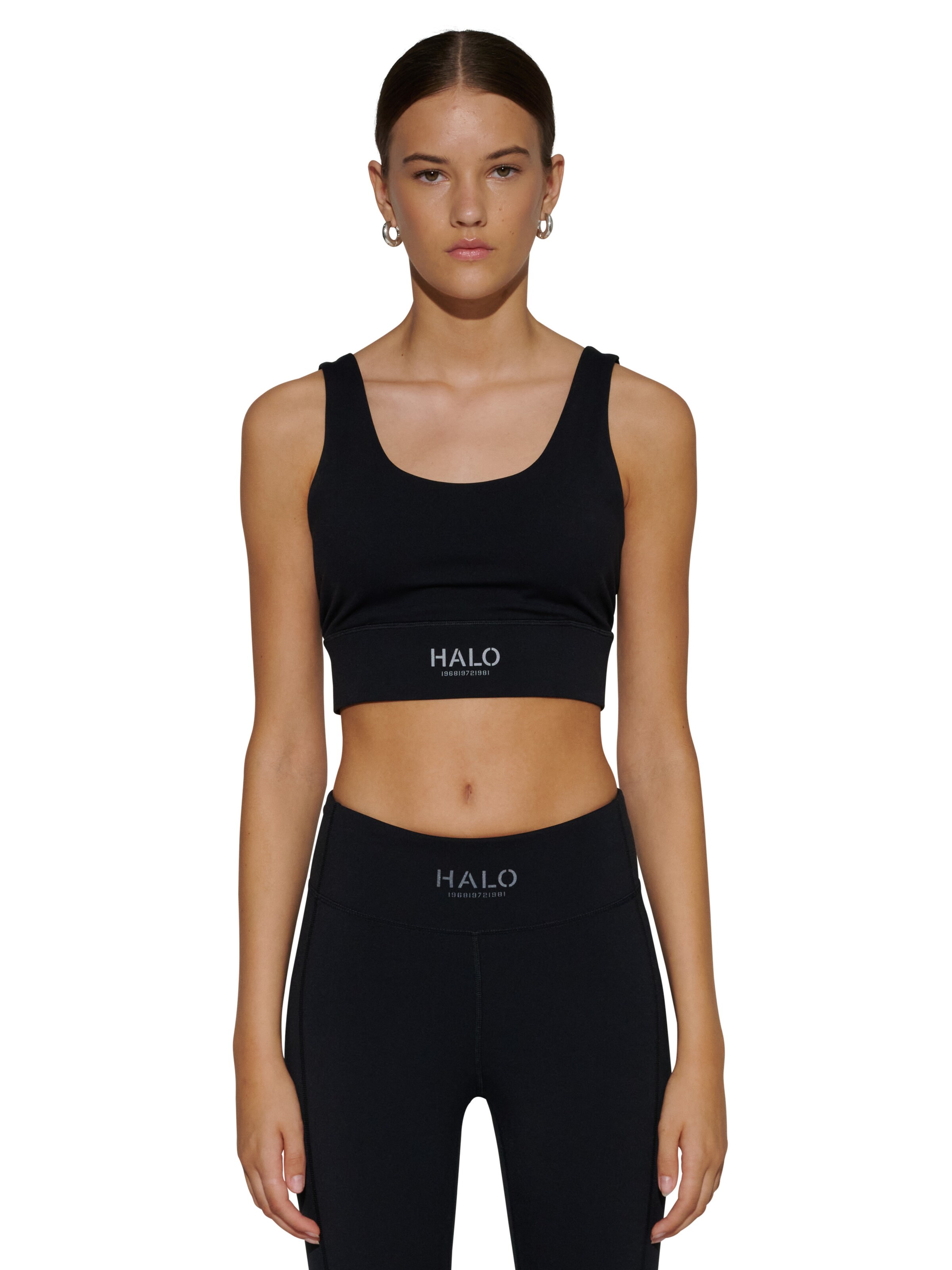 HALO Bustier Sporttop in Zwart: voorkant