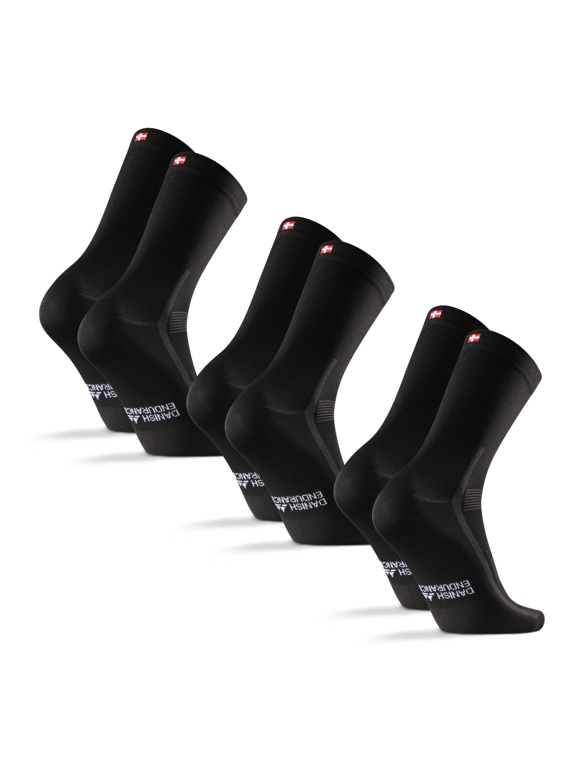 DANISH ENDURANCE Sports socks 'Aero Cycling Crew' in Black