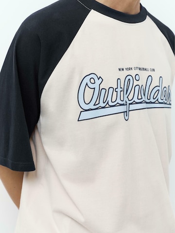Pull&Bear T-Shirt 'OUTFIELDERS' in Weiß