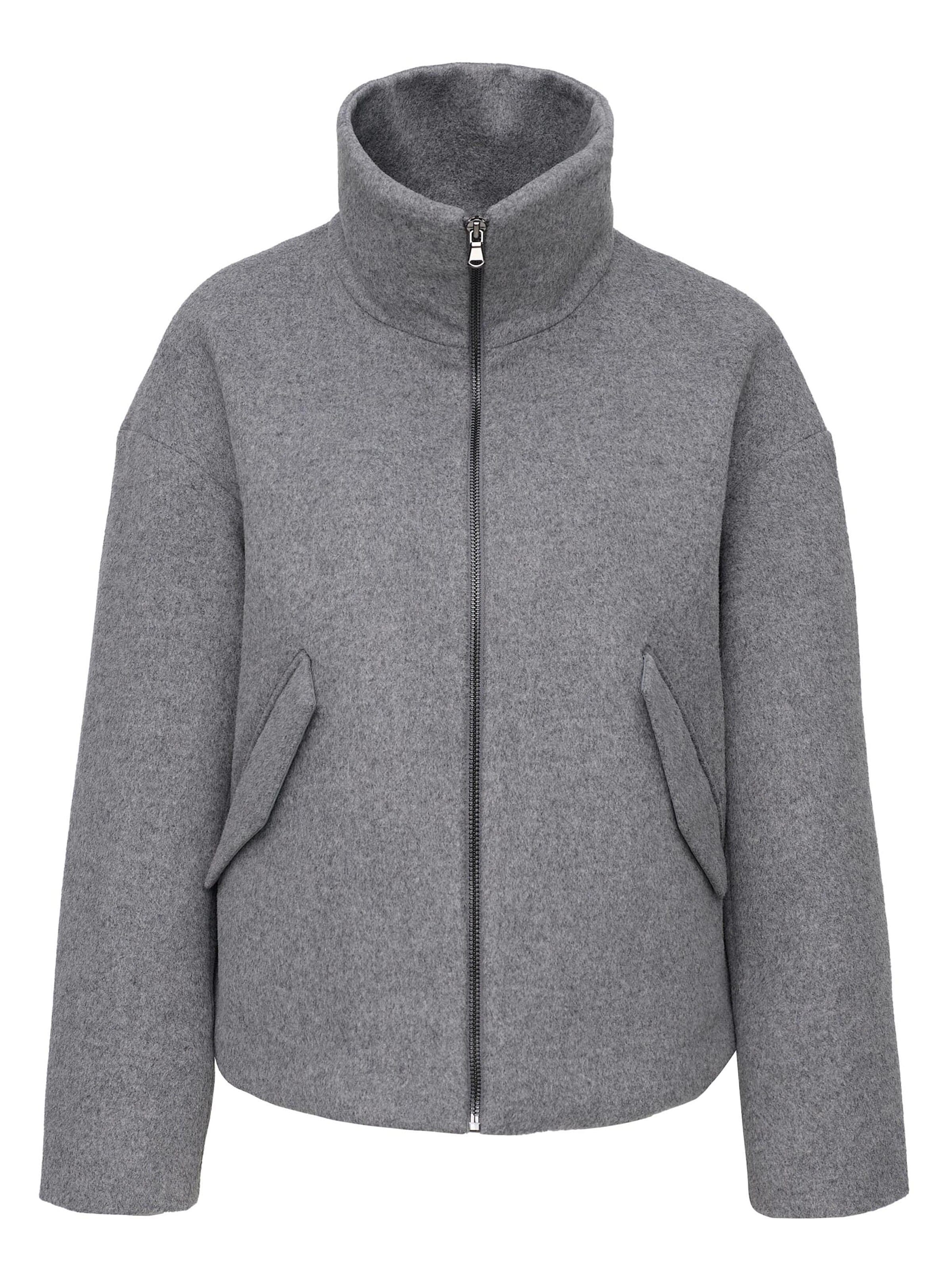 MANISA Between-season jacket 'Wolljacke' in Grey